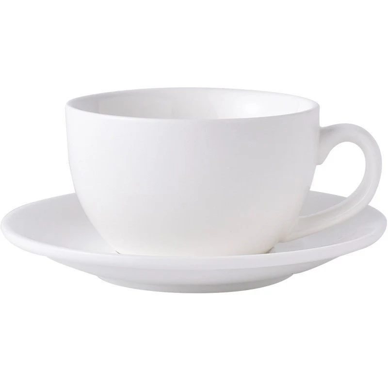 6 Oz Simply White Rim Round Cup And Saucer Set 1