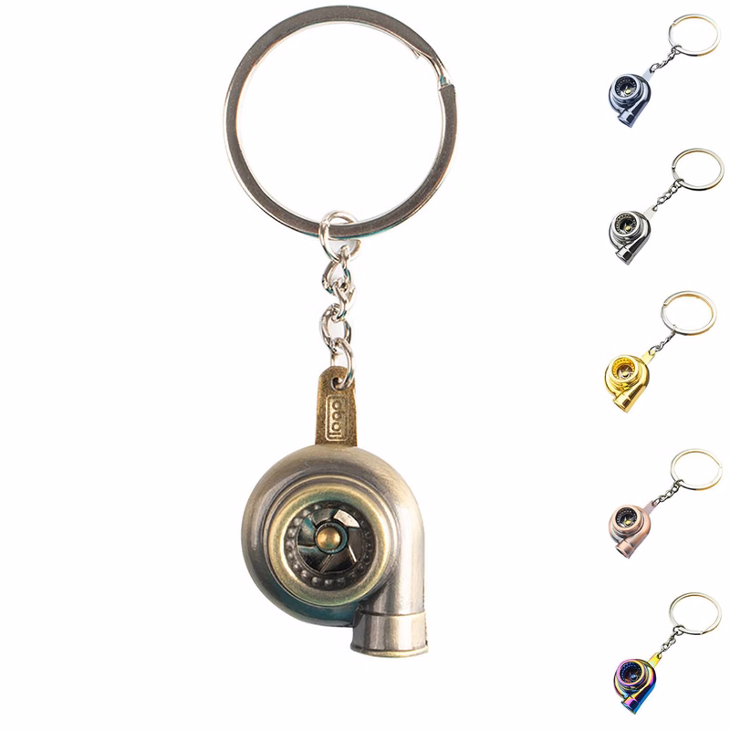 Turbo Shaped Metal Keychain