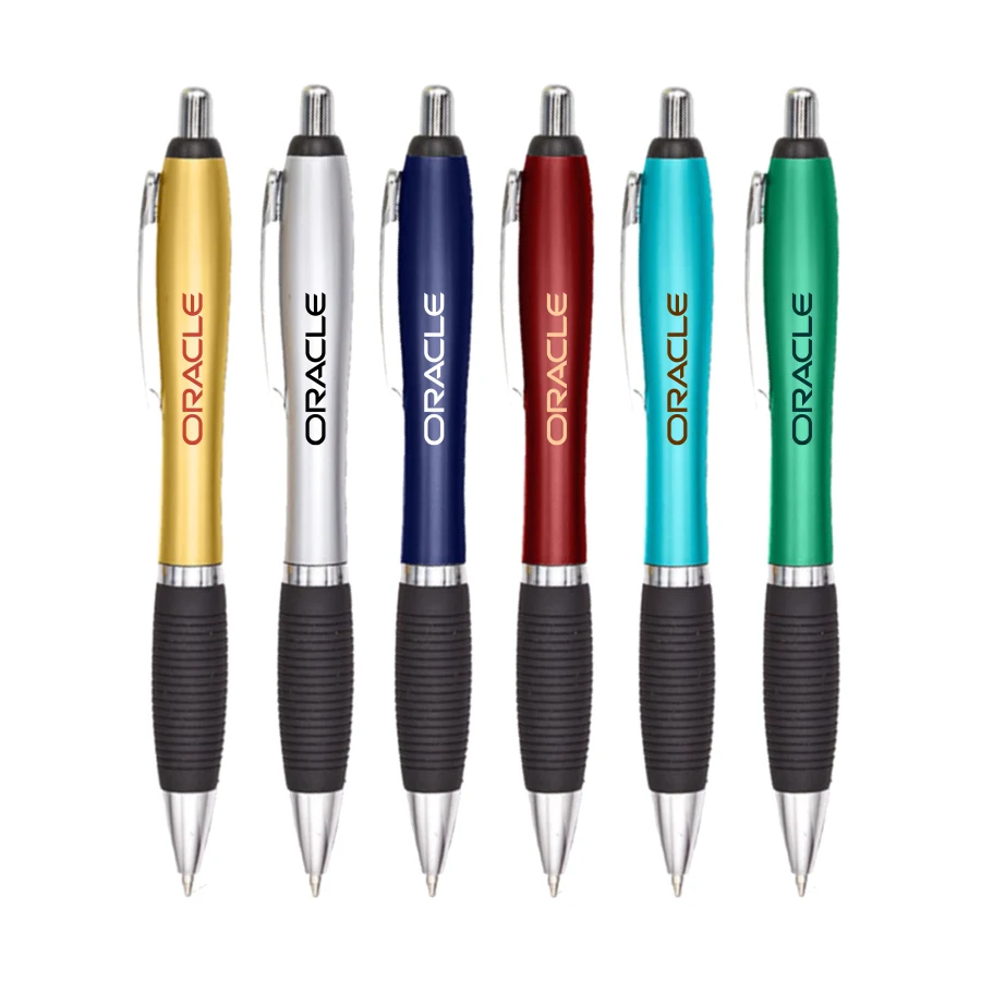 Union Printed - Contour Metallic Grip Click Pen 1