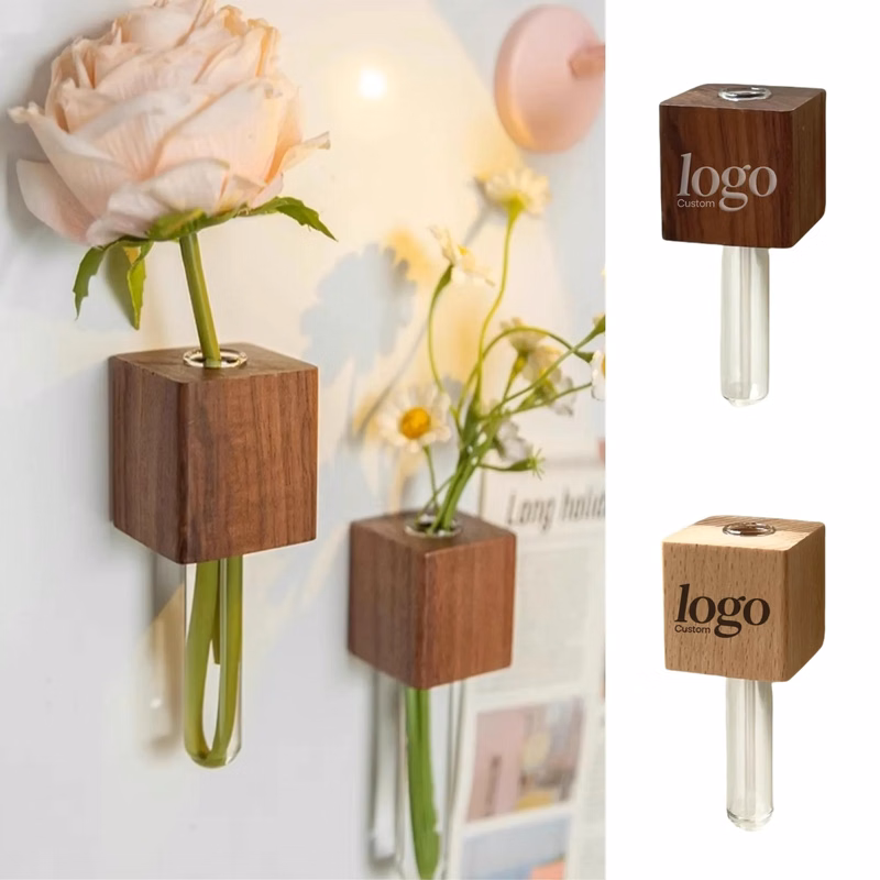 Wooden Flower Arranging Fridge Magnet Promotional Gift