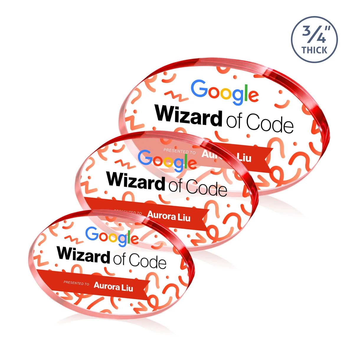 Baldus Oval VividPrint™ Award - Red 1