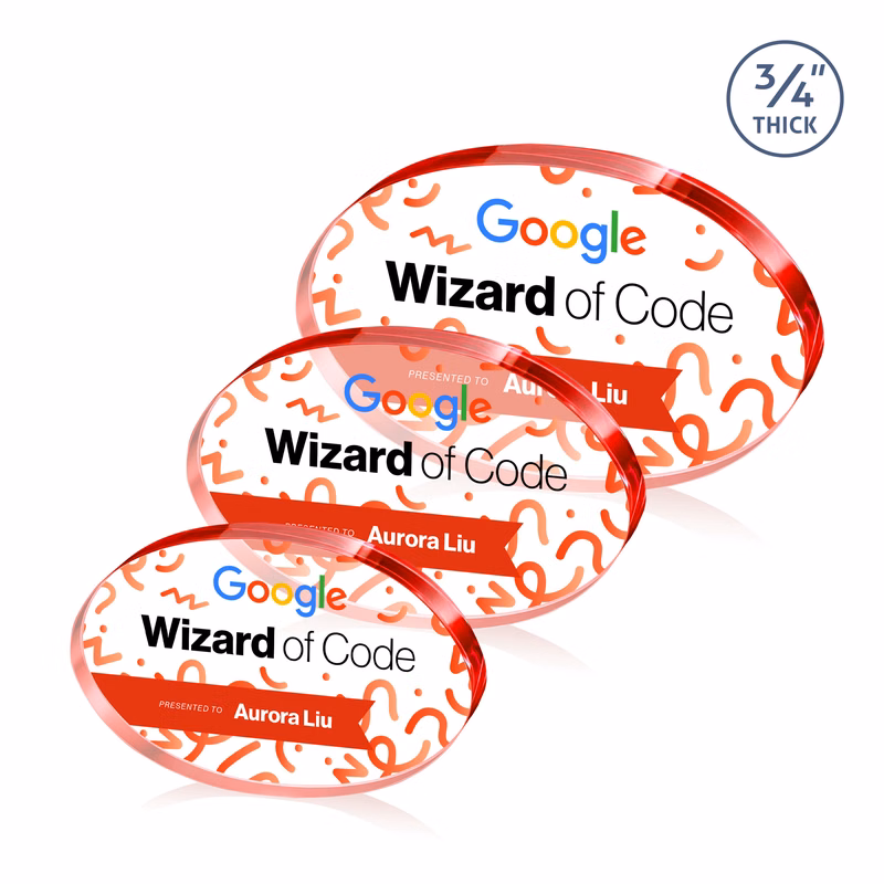 Baldus Oval VividPrint™ Award - Red