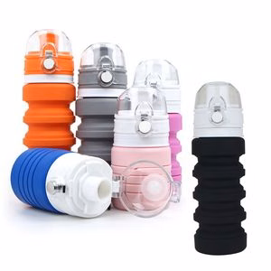 Silicone Water Bottle One Button Cap