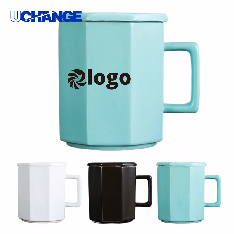 Elegant Ceramic Mug Container with Lid (11oz)
