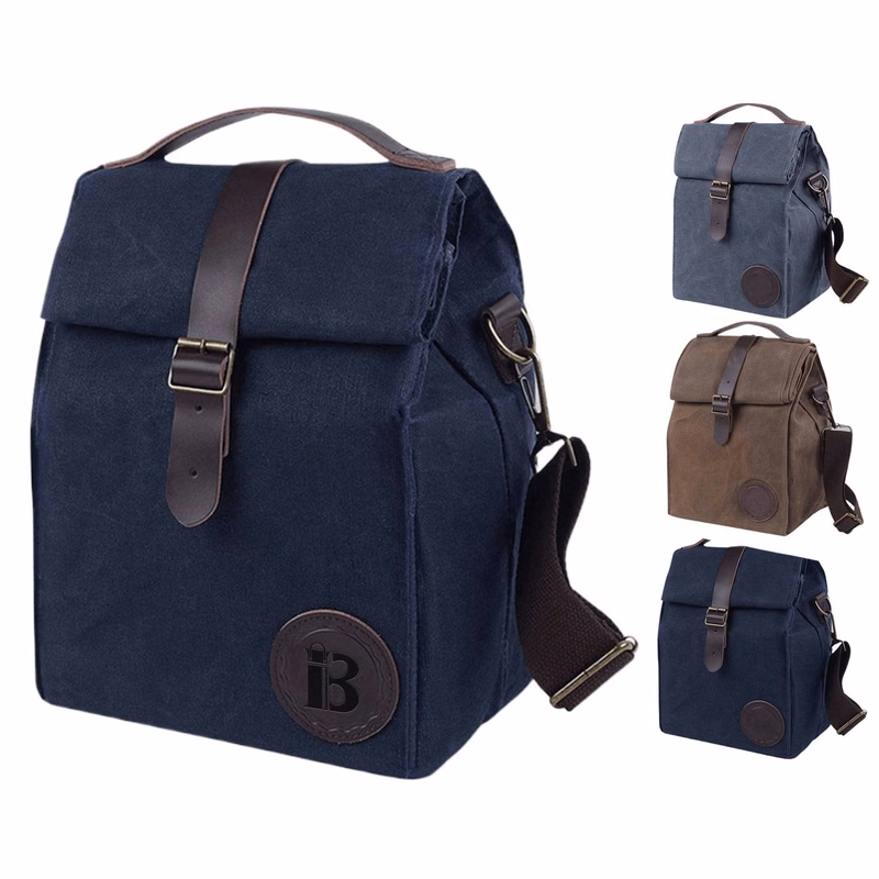 Insulated Waxed Canvas Lunch Bag