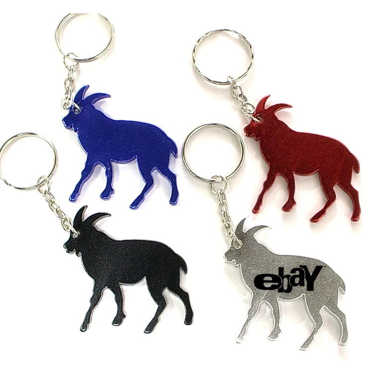 Goat shape bottle opener with key chain. 1