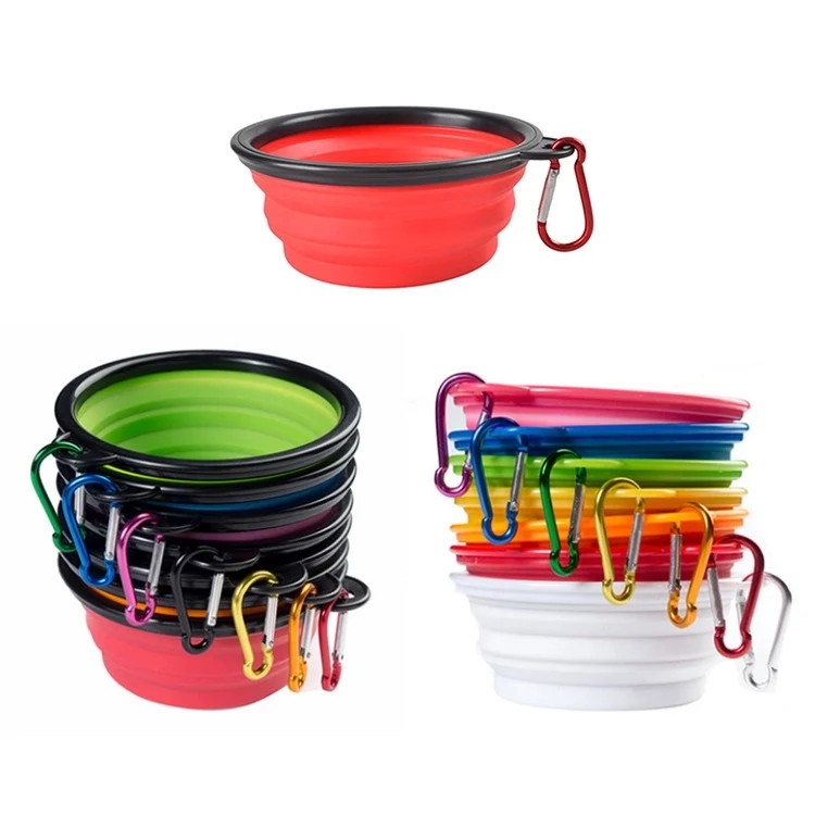 Collapsible Silicone Pet Bowl w/ Carabineer 1