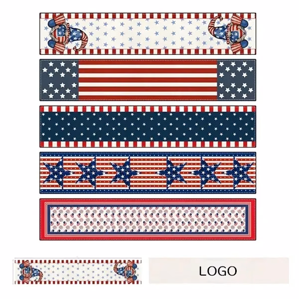 Patriotic Stars and Stripes Table Runner with Americana