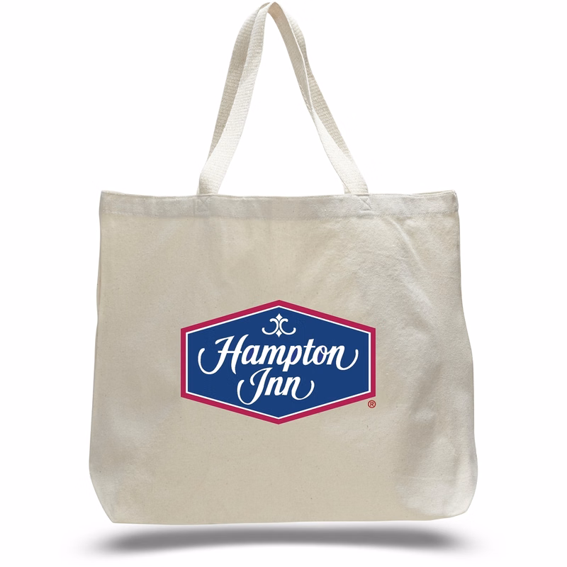 7 Oz. Jumbo Canvas Tote Bag w/ Squared Bottom - 20"x15"x5"