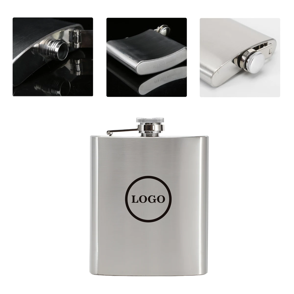 MOQ50 Custom Portable Stainless Steel Flask With Logo 1