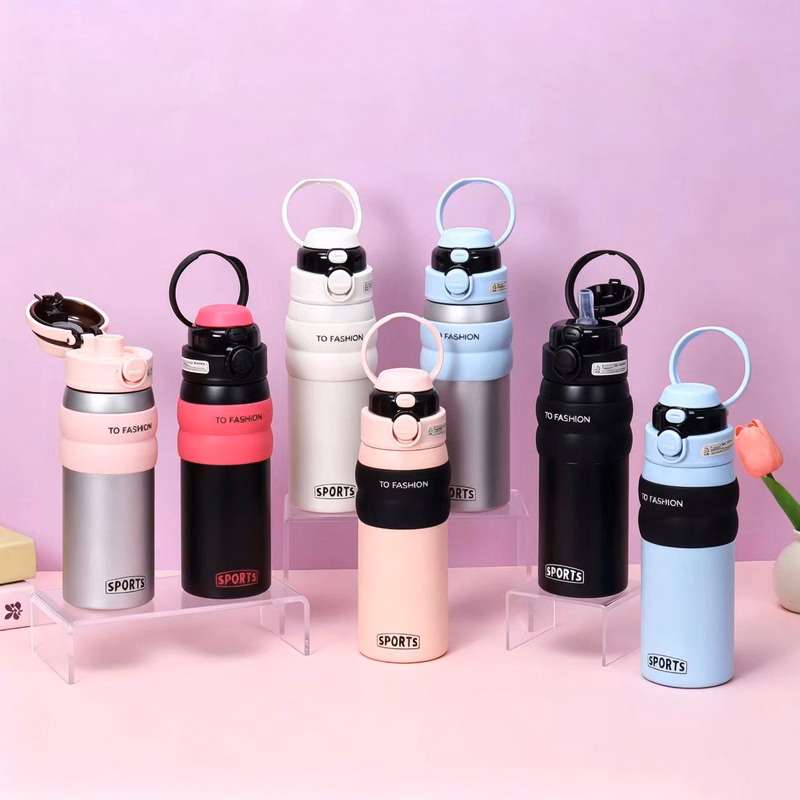 Insulated Dualsip Tumbler&Water Bottle With Straw And Handle Loop For Outdoor&Home&Office&Travel