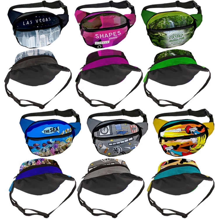 Fashion Full Color Black Panel Fanny Pack 1