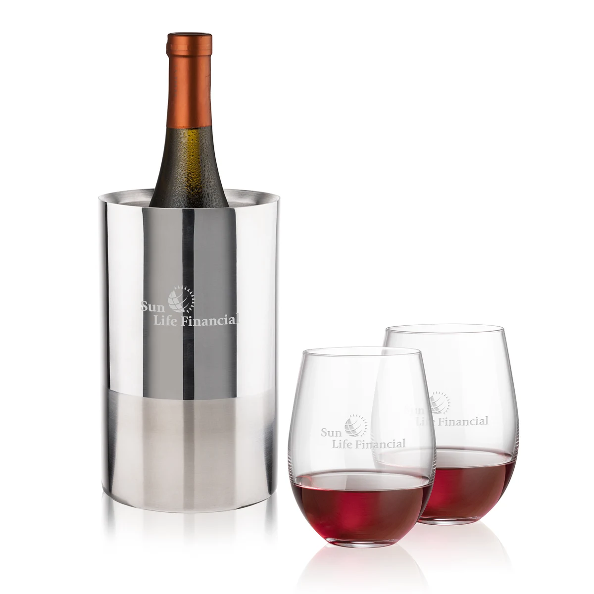 Catania Wine Cooler & Redmond Stemless Wine Set 1