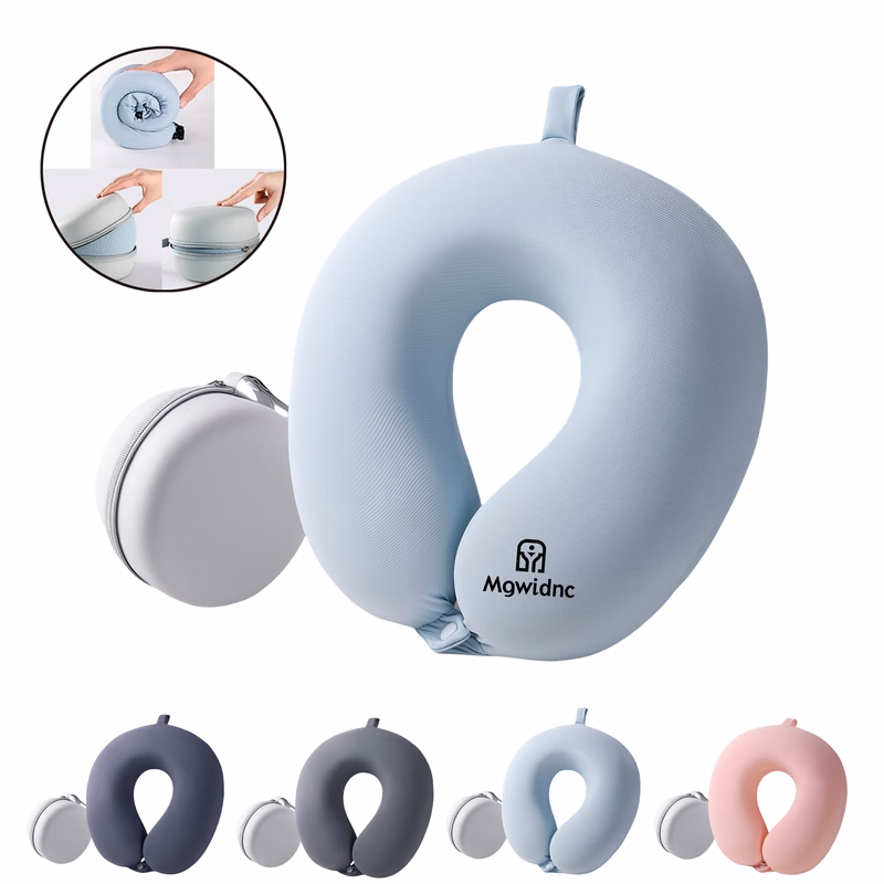 Travel Neck Pillow with Storage Box for Airplane