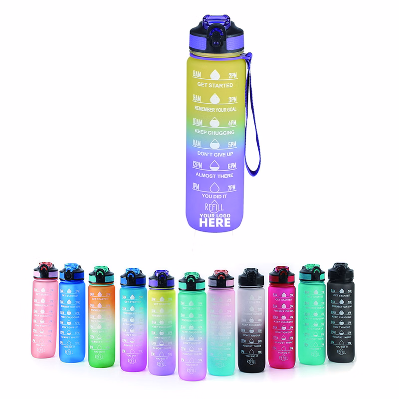 Motivational Drinking Water Bottle With Carrying Strap
