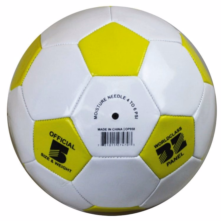 Soccer Balls - Yellow and White Size 5 8.5"