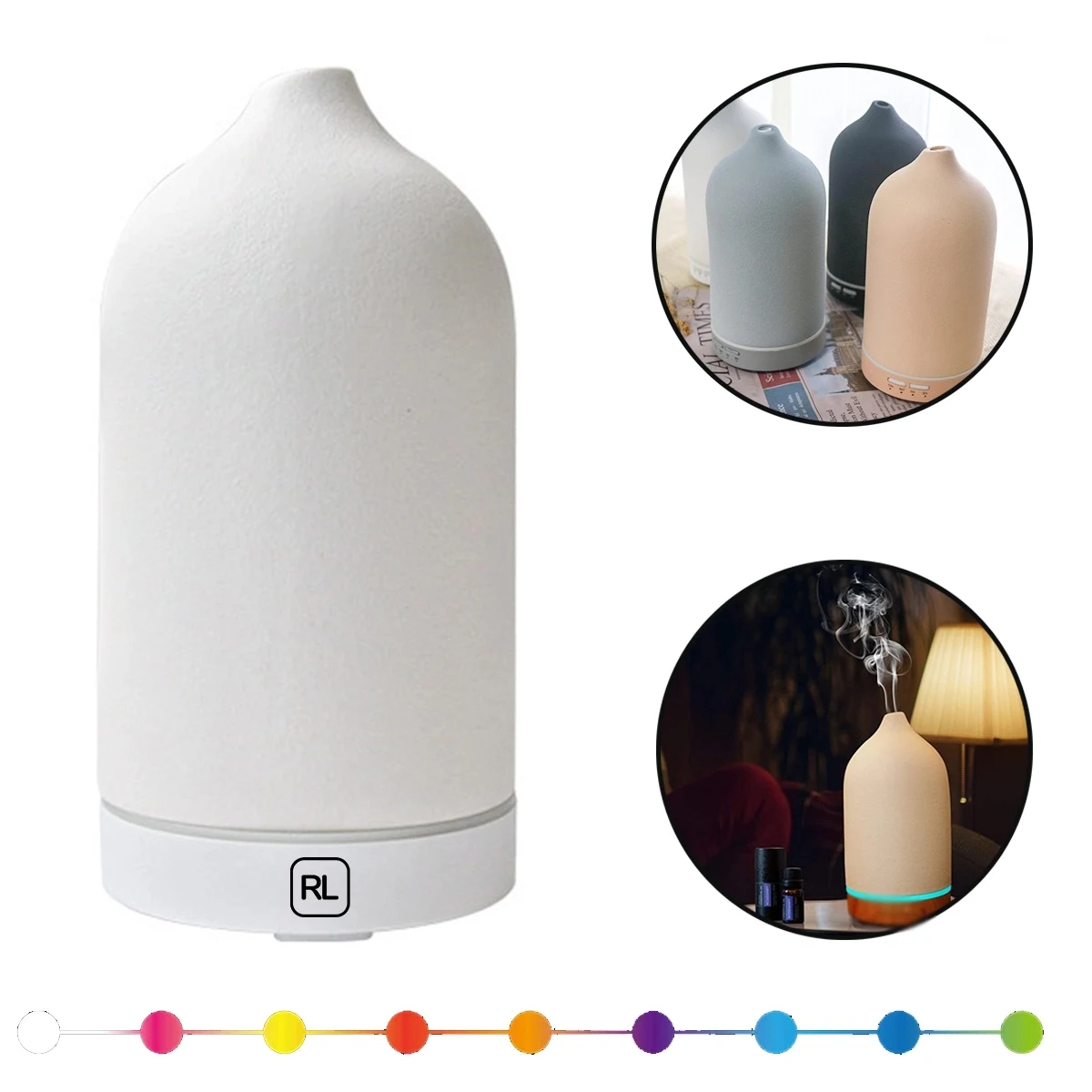 Stone Shape Ceramic Ultrasonic Essential Oil Diffuser 1