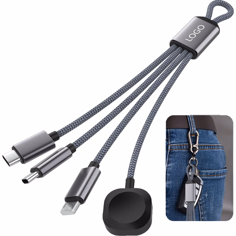 MOQ 20 3 In 1 Fast Charging Cable Portable Braided Charger