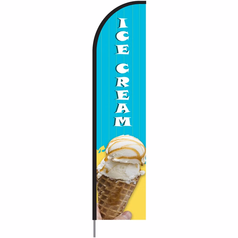 Ice Cream Feather Flag Kit 15' Feet Feather Flag Sign Outdoor Banner
