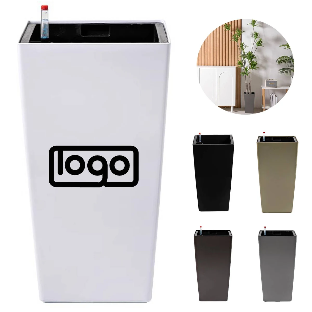 Square Water Level Monitor Self-Watering Planter 1