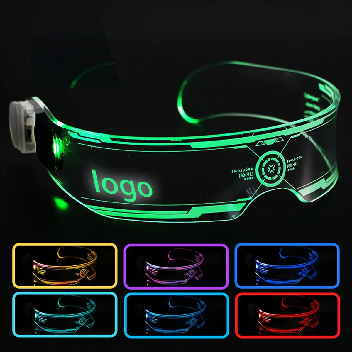 Cyberpunk style led luminous sunglasses 1