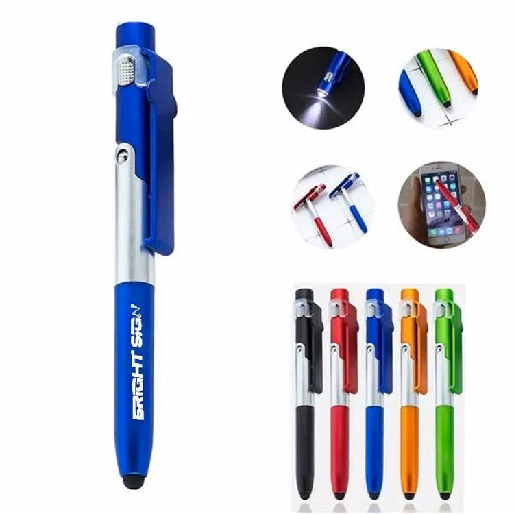 4-in-1 LED Pen with Foldable Phone Stand