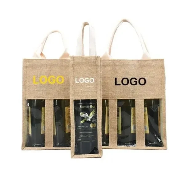 Custom logo eco friendly wine bottle bag 1