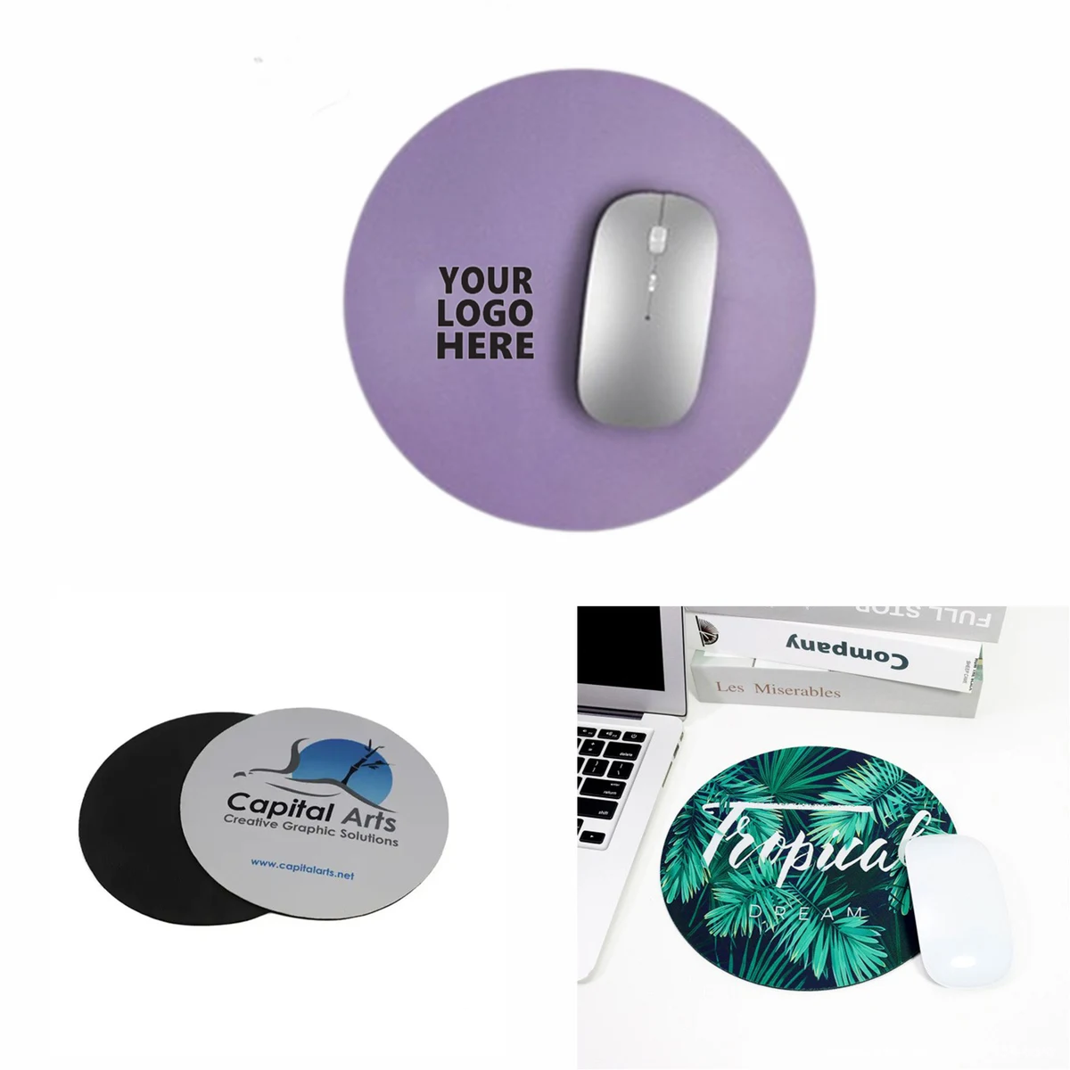Full Color Round Mouse Pads MOQ 10pcs 1