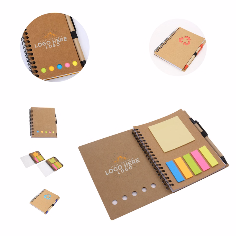 MOQ 100 Custom Full Color Spiral Notebook with Matching Pen