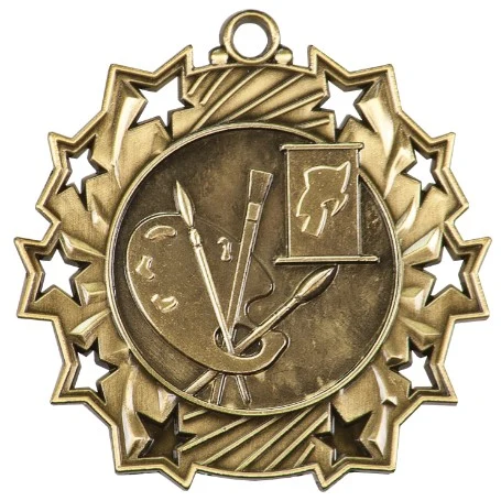 Art Ten Star Medal, 2-1/4" 1