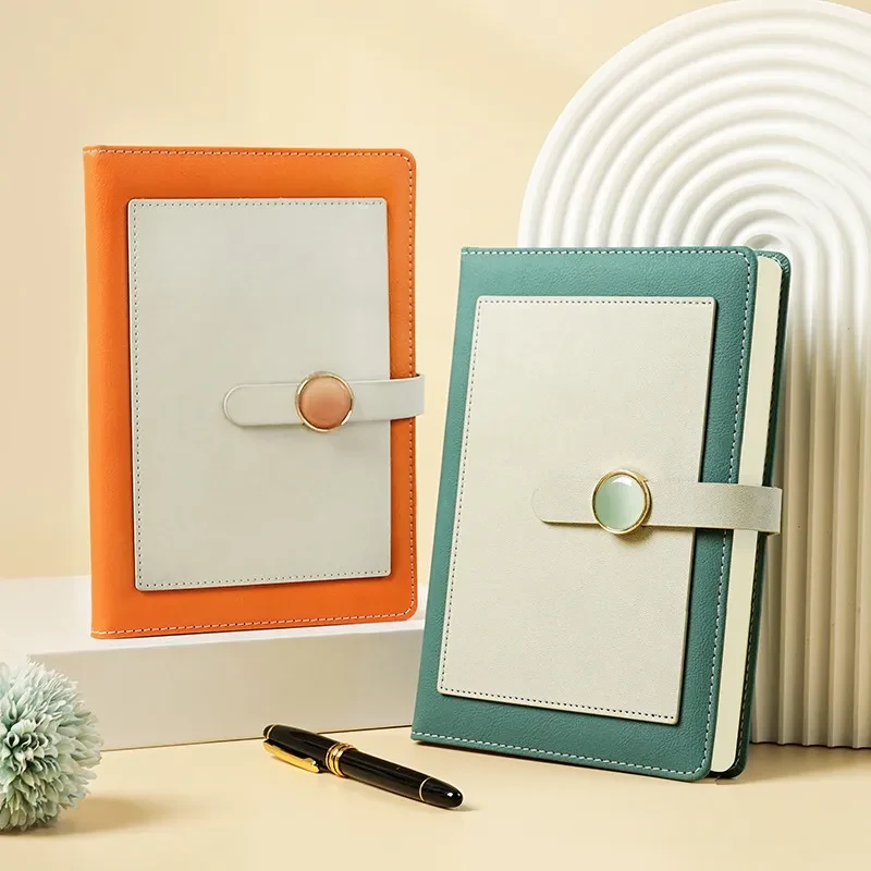 Color Blocked Plastic Buckle Notebook 1
