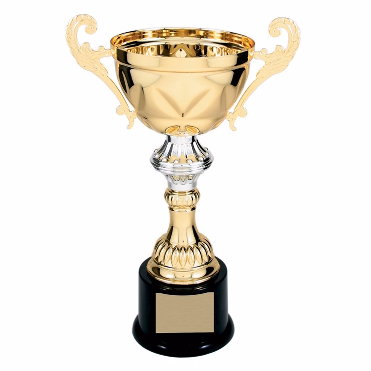 11-1/2" Tall Gold Metal Cup Trophy