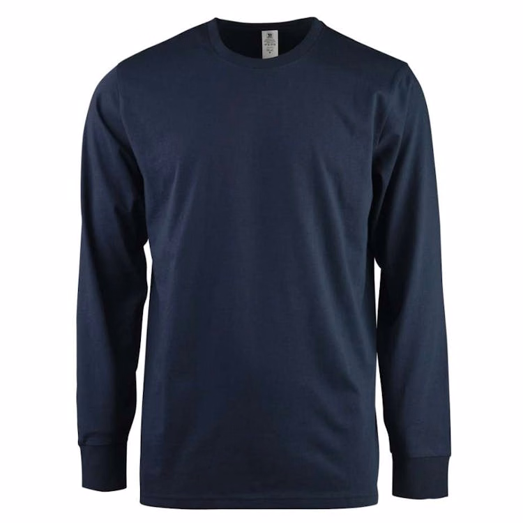 Men's Long Sleeve Crew Neck T-Shirts Navy Small