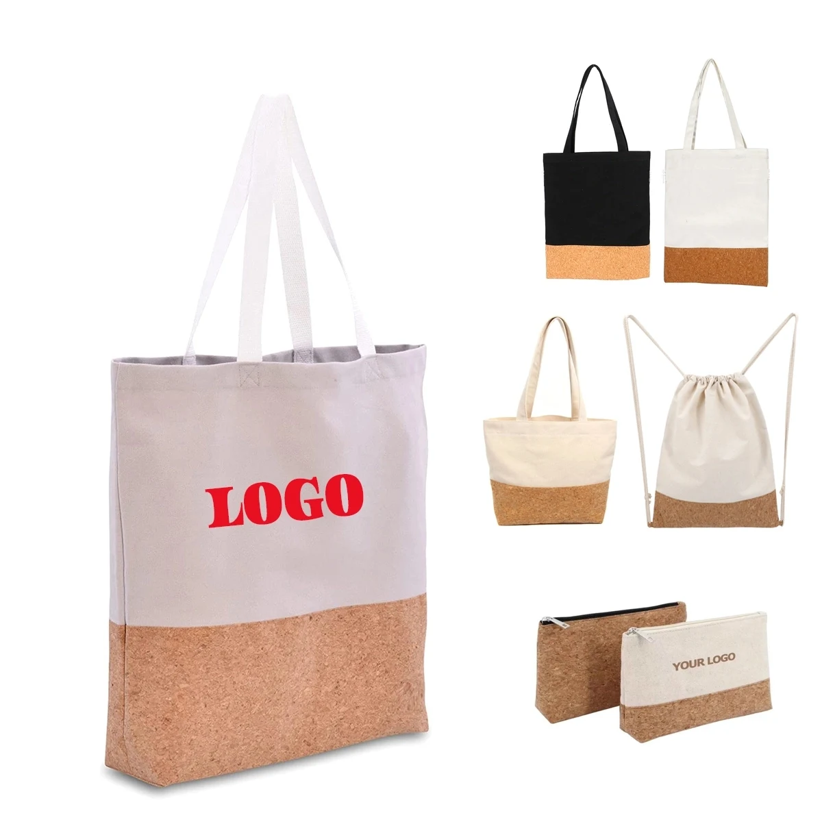 Cork Bottom Farmers Market Bag, custom tote bag with logo imprint 1