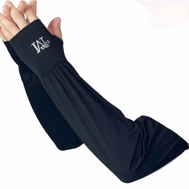 Custom Logo Plus Size Loose-Fit Nylon Ice Silk UV Protection Arm Sleeves for Men