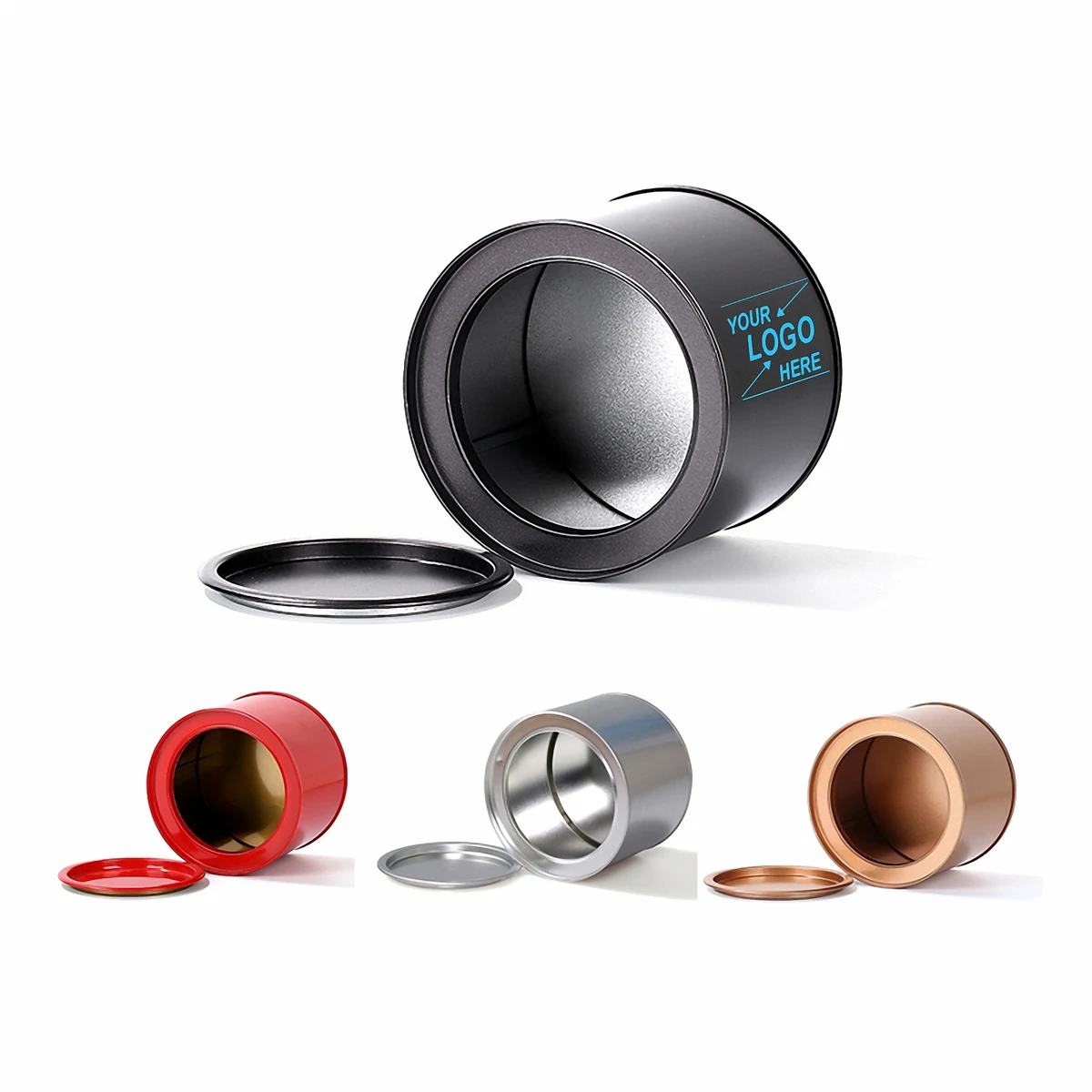 Round Metal Storage Can with Lid 1