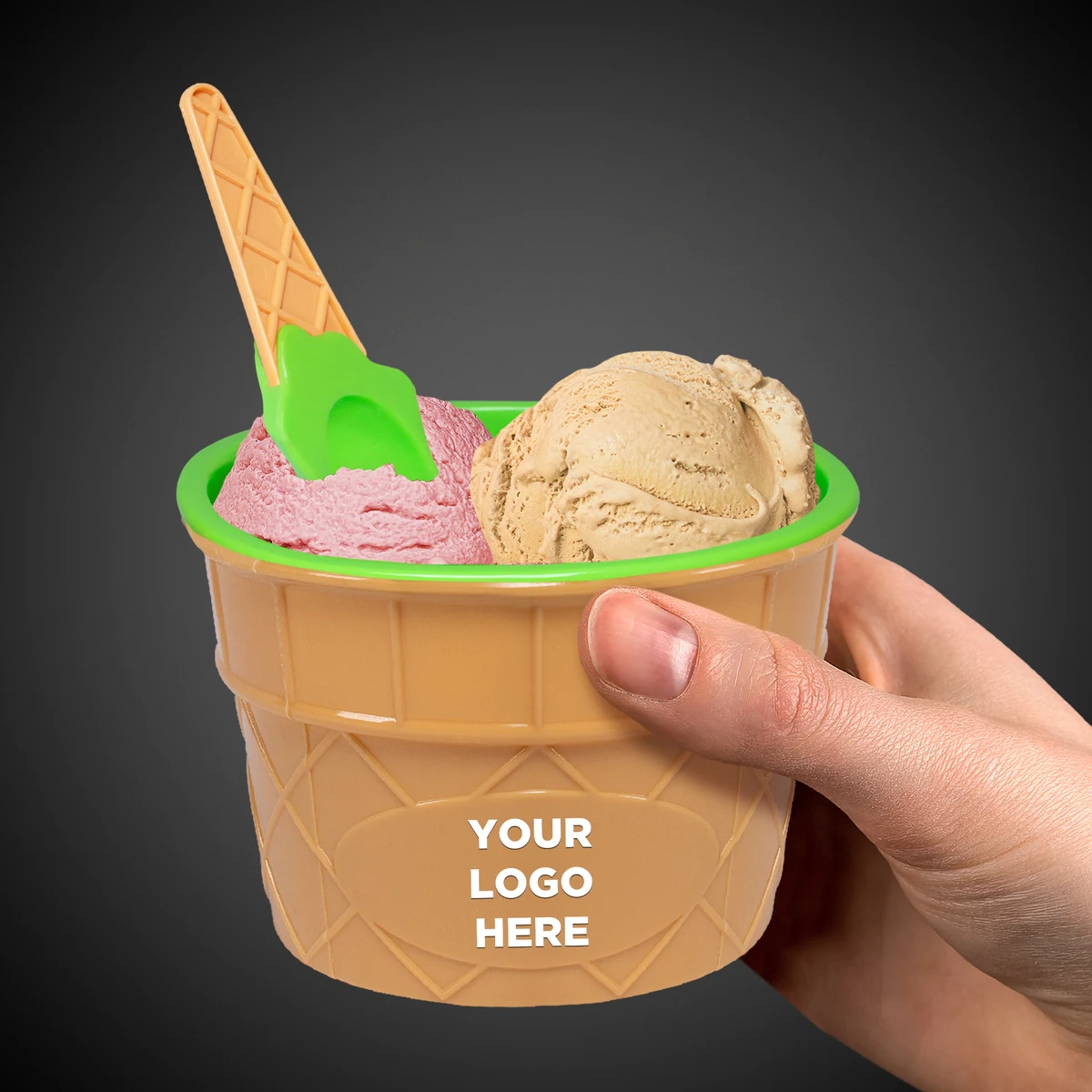 Green Ice Cream Bowl and Spoon Set(Imprintable) 1