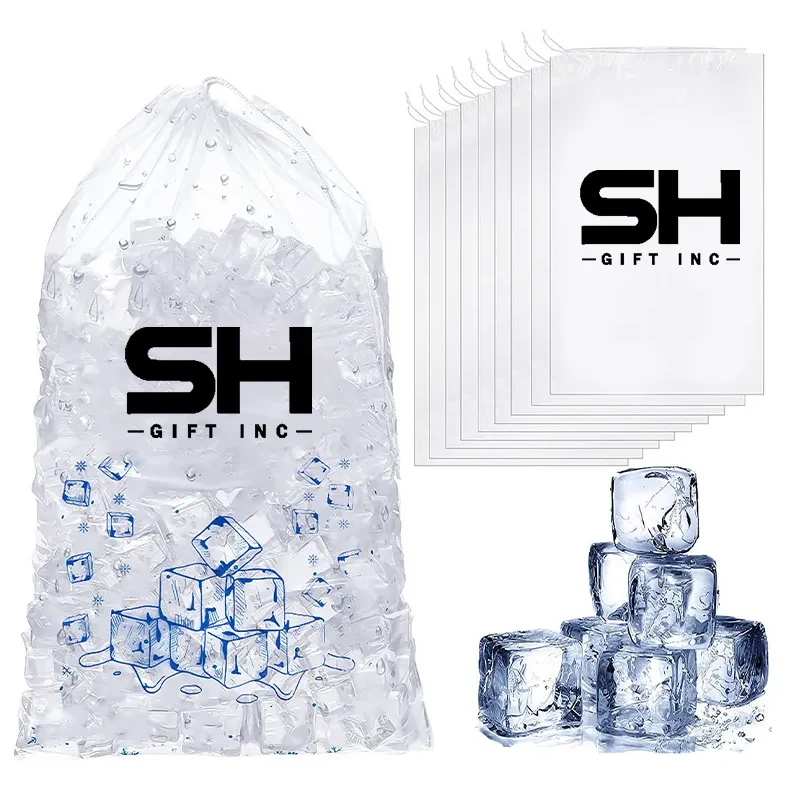 Custom Plastic Ice Bags With Drawstring 1