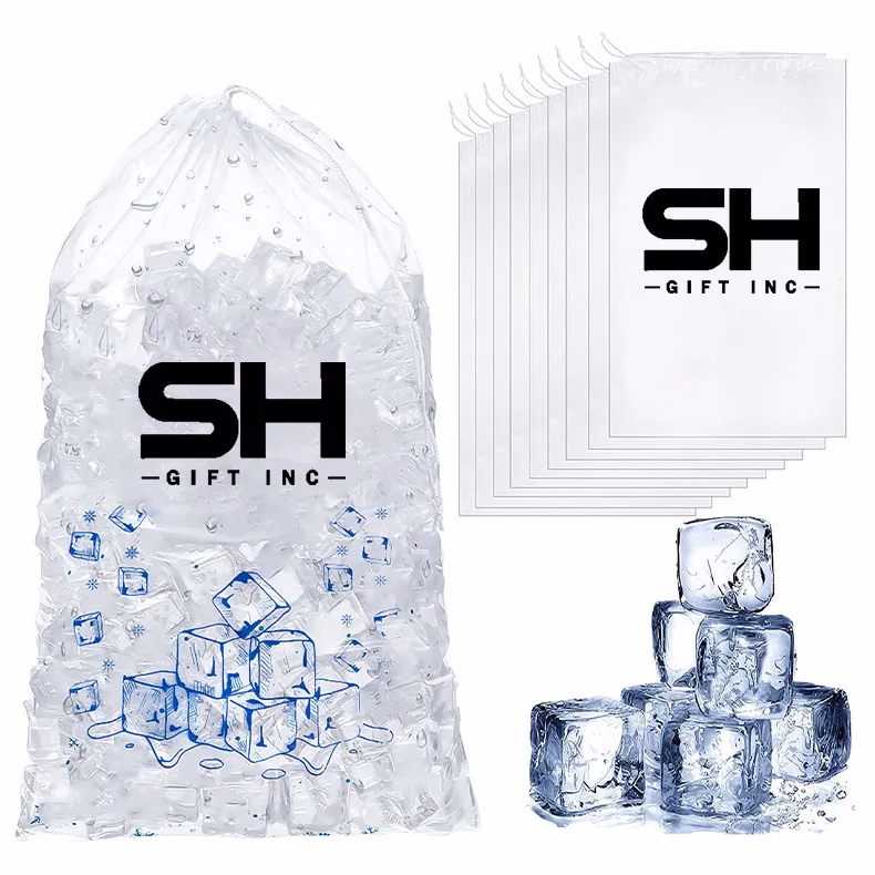 Custom Plastic Ice Bags With Drawstring