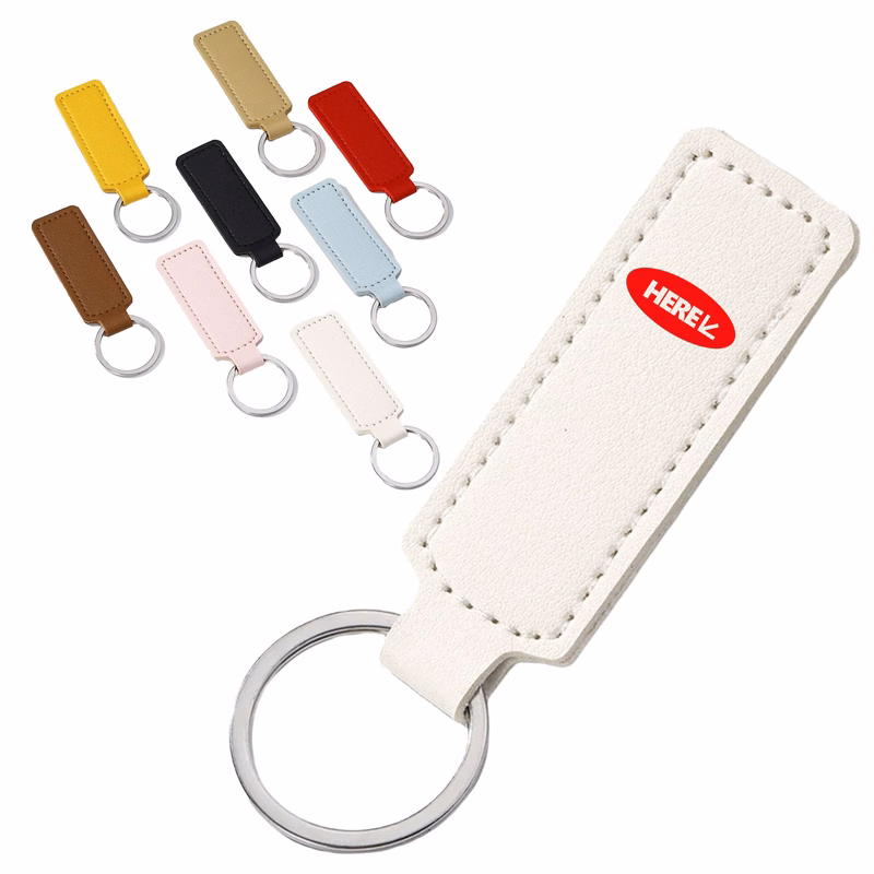 PU Leather Square Keychain