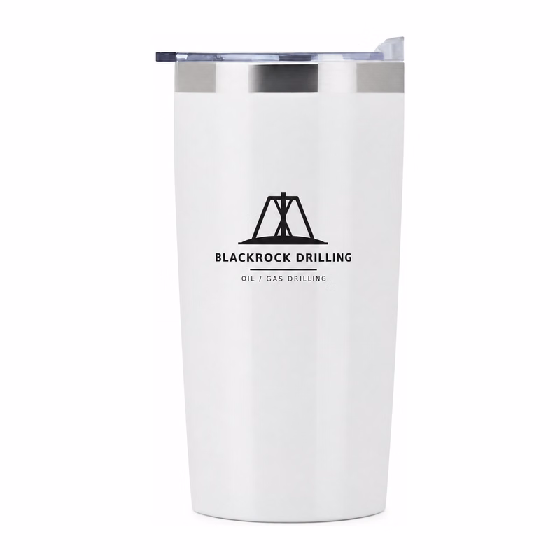 Endura 20 oz White Stainless Steel Vacuum Tumbler with Antimicrobial Additive