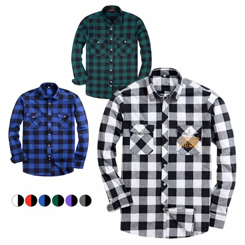 Flannel Checkered Button-Down Shirt