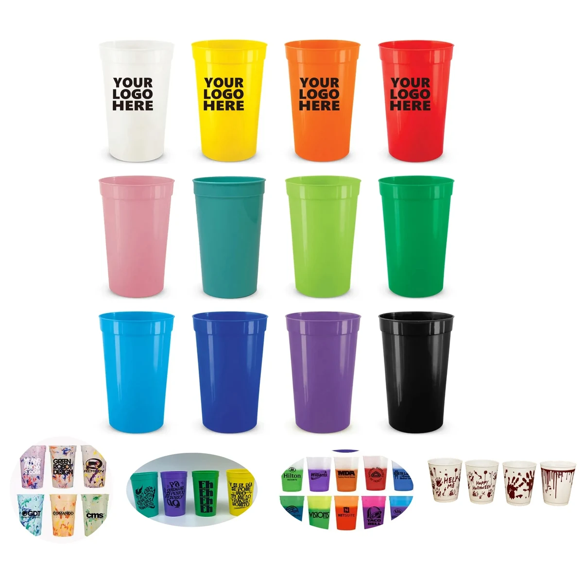16 oz Vintage Reusable Plastic Stadium Cup MOQ20 1