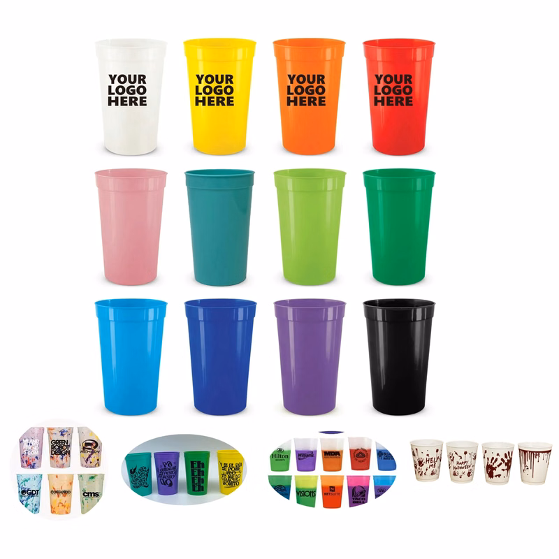 16 oz Vintage Reusable Plastic Stadium Cup MOQ20