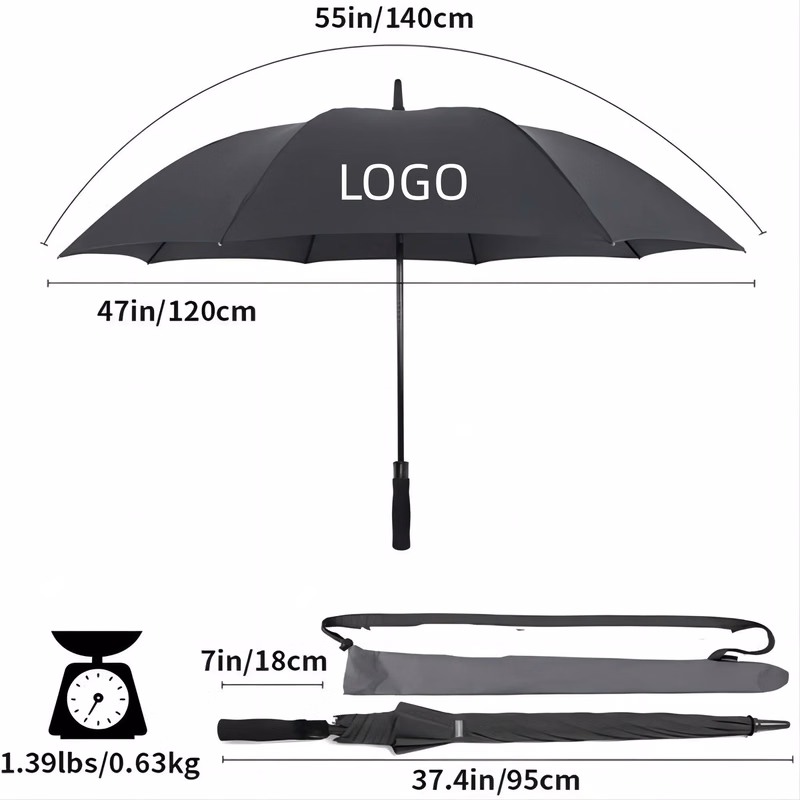55" Arc Matte Metallic Umbrella