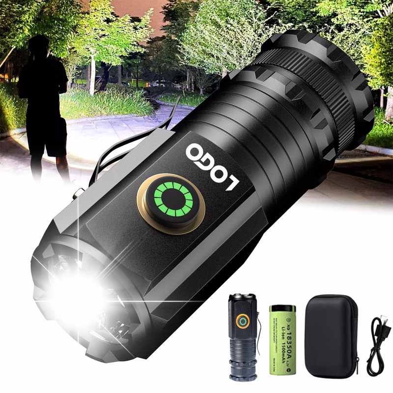 10000 Lumen EDC Rechargeable Mini Flashlight