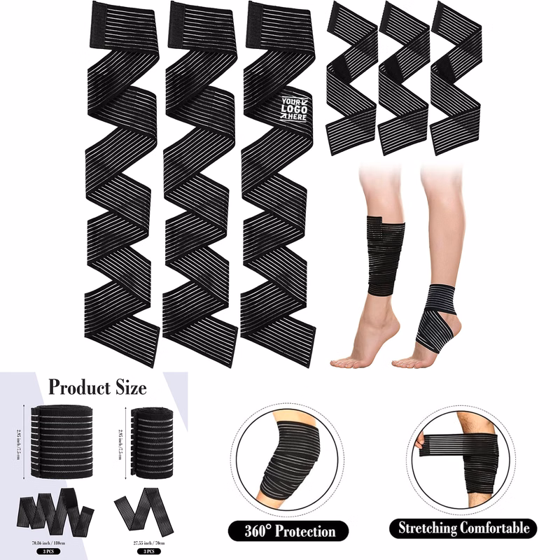 Women Men Adjustable Elastic Calf Compression Bandage Sport Leg Wraps Support Knee Brace Bands