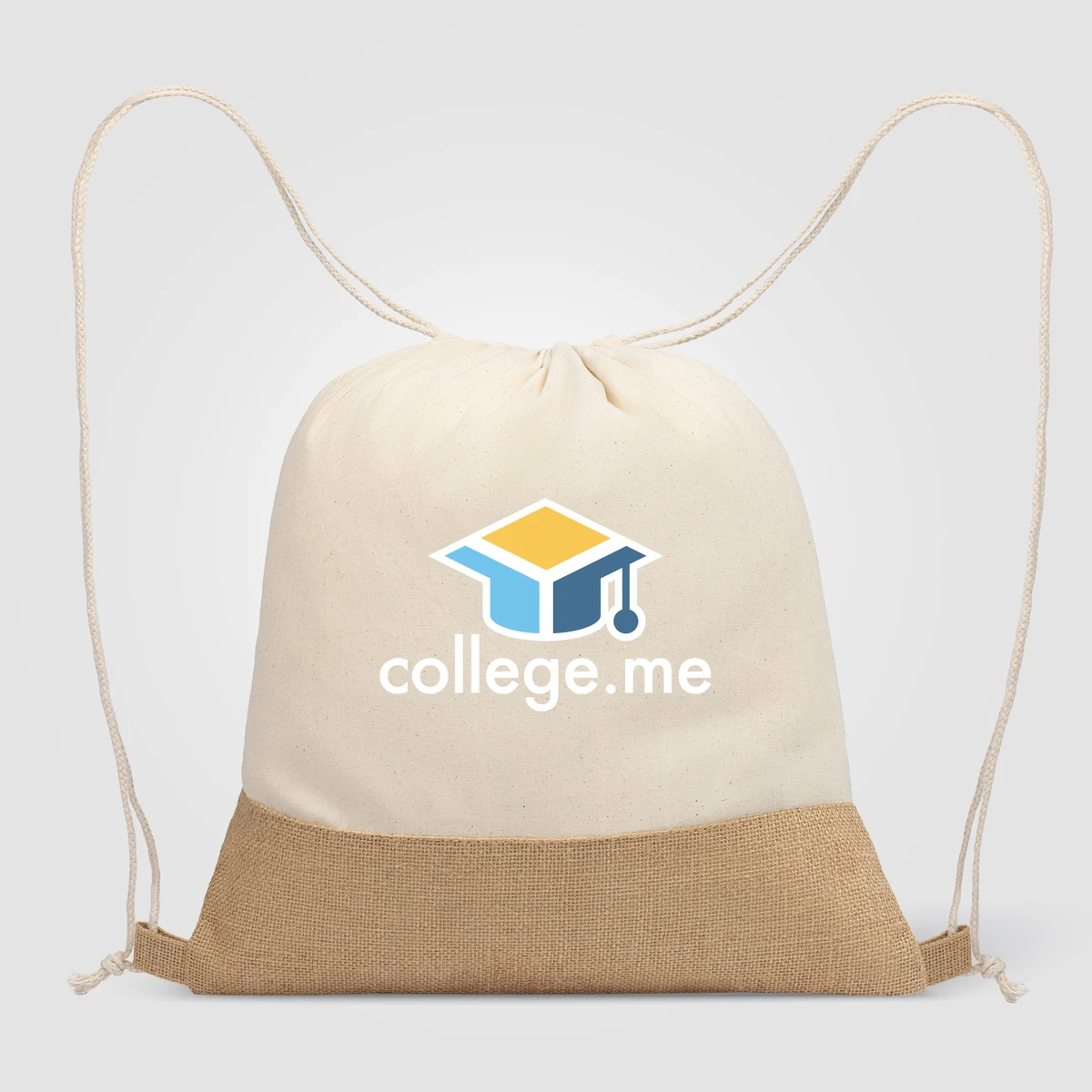 Rio™ Drawstring Bag - 5 oz. Recycled Cotton Blend with Jute 1