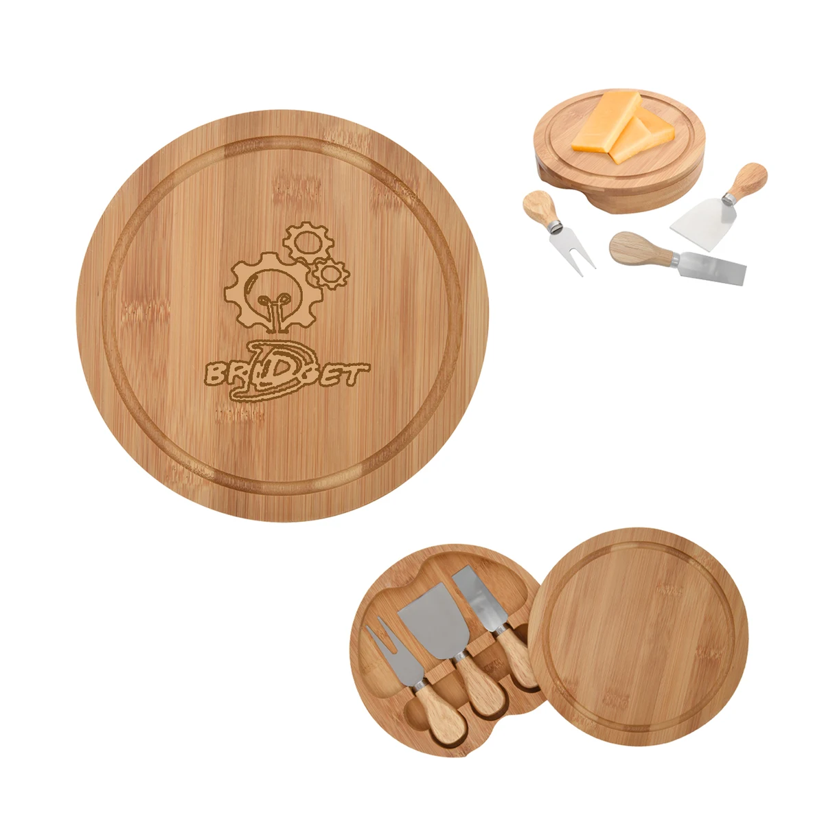 3 Pcs Bamboo Cheese Server Kit 1
