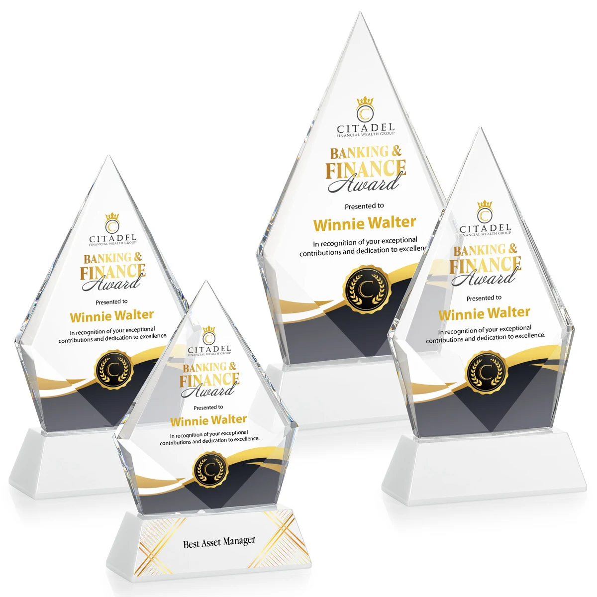 Shelton VividPrint™ Award on Newhaven Base - White 1
